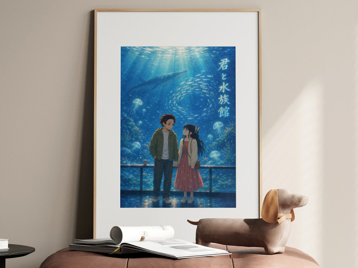 Demon Slayer Tanjiro Kanao Dreamy Aquarium Date Anime Poster