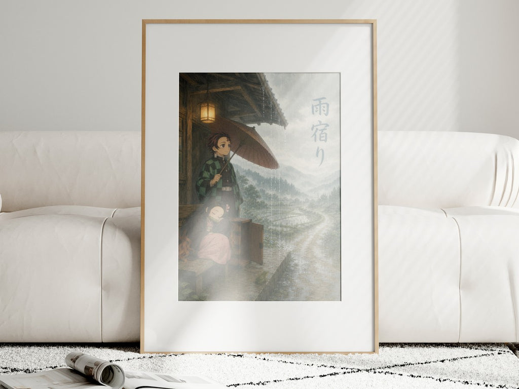 Demon Slayer Rain Shelter Miyazaki Station Anime Poster