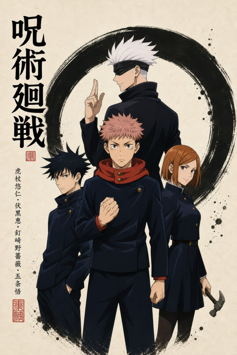 Jjk-Official-Kv-Pilot Core-Four-Ink-Circle Gpt-Image-2 Pixazo Medium V01 Anime P