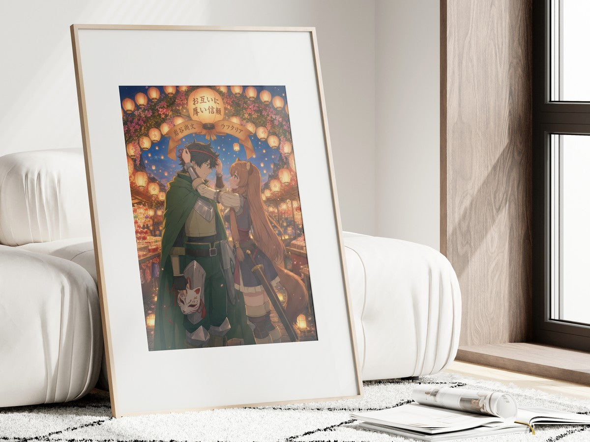 The Rising of the Shield Hero Romance Plus Lantern Festival Mask Anime Poster