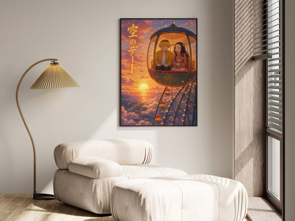 Demon Slayer Zenitsu Nezuko Dreamy Ferris Wheel Anime Poster