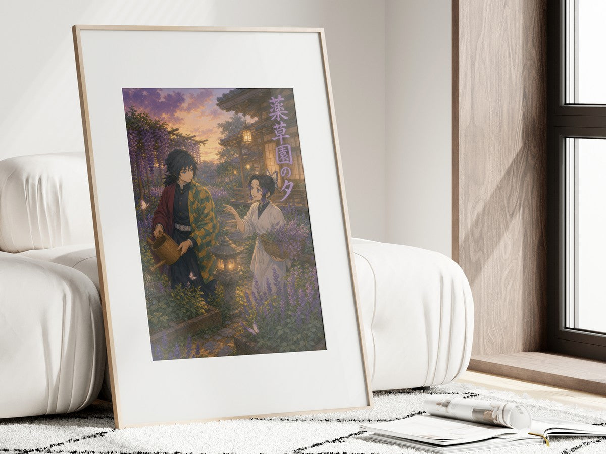 Demon Slayer Giyu Shinobu Ghibli Herb Garden Anime Poster