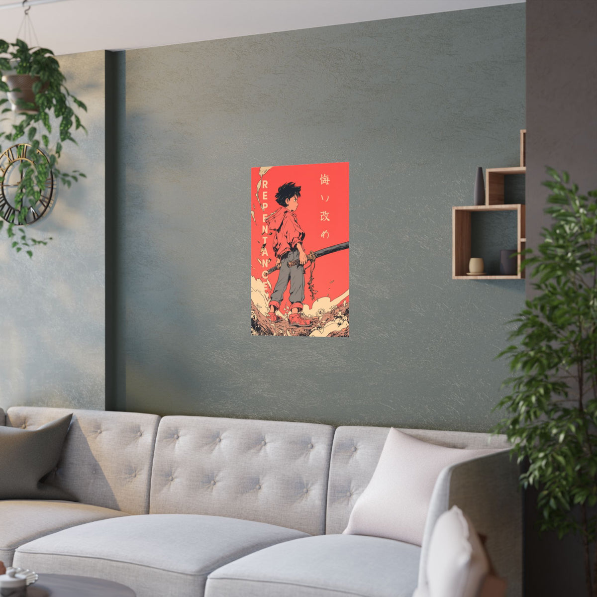 Power - Red Kid Akira Style Anime Poster