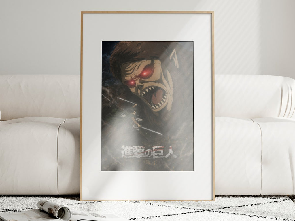 Unframed poster on wall