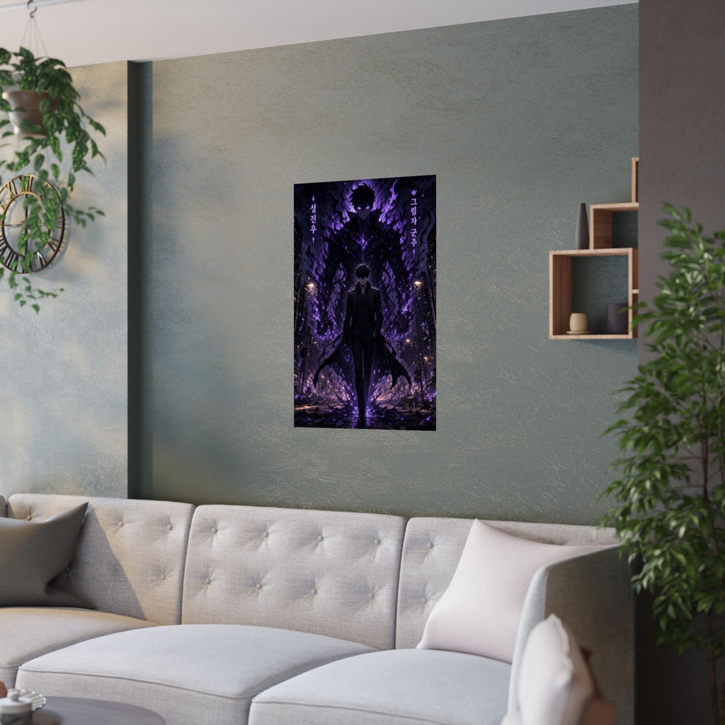 Solo Leveling Sl03 Jinwoo Shadow Monarch Cinematic Manhwa Anime Poster