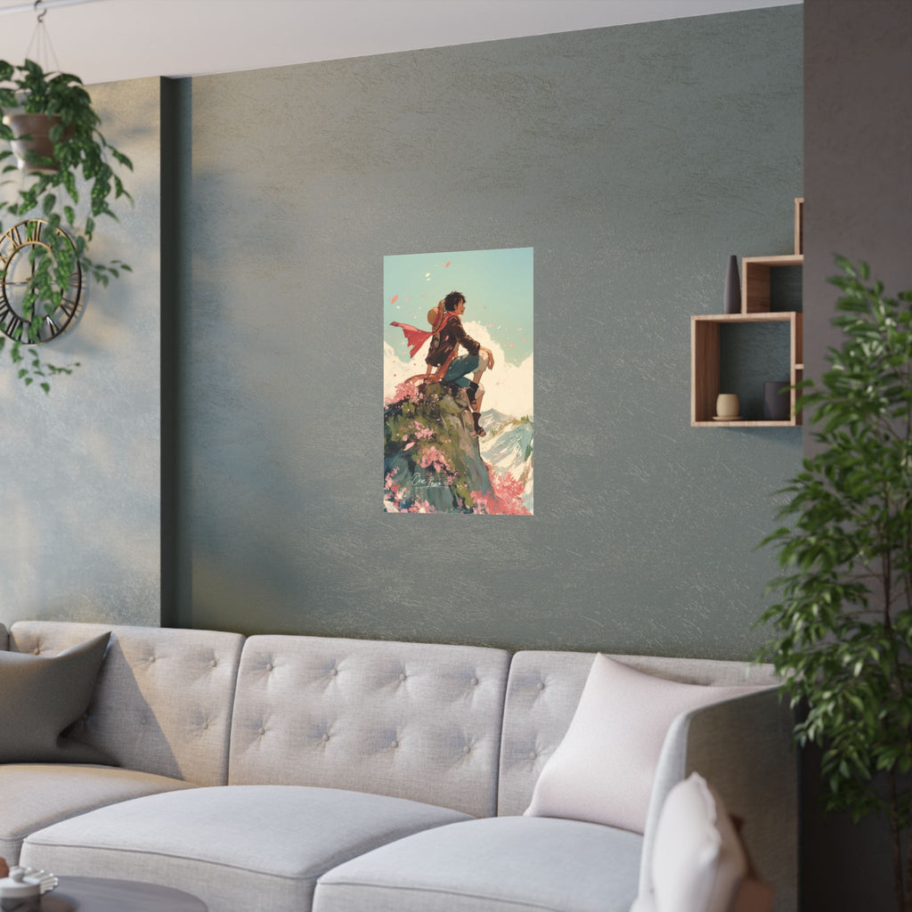 One Piece Luffy Cliff Anime Poster