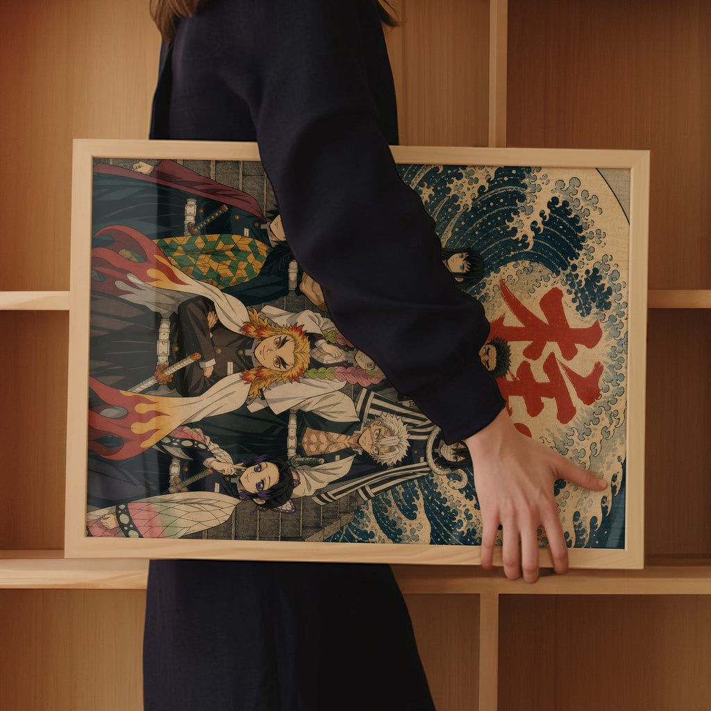 Demon Slayer Nine Hashira Ukiyoe Ensemble Anime Poster