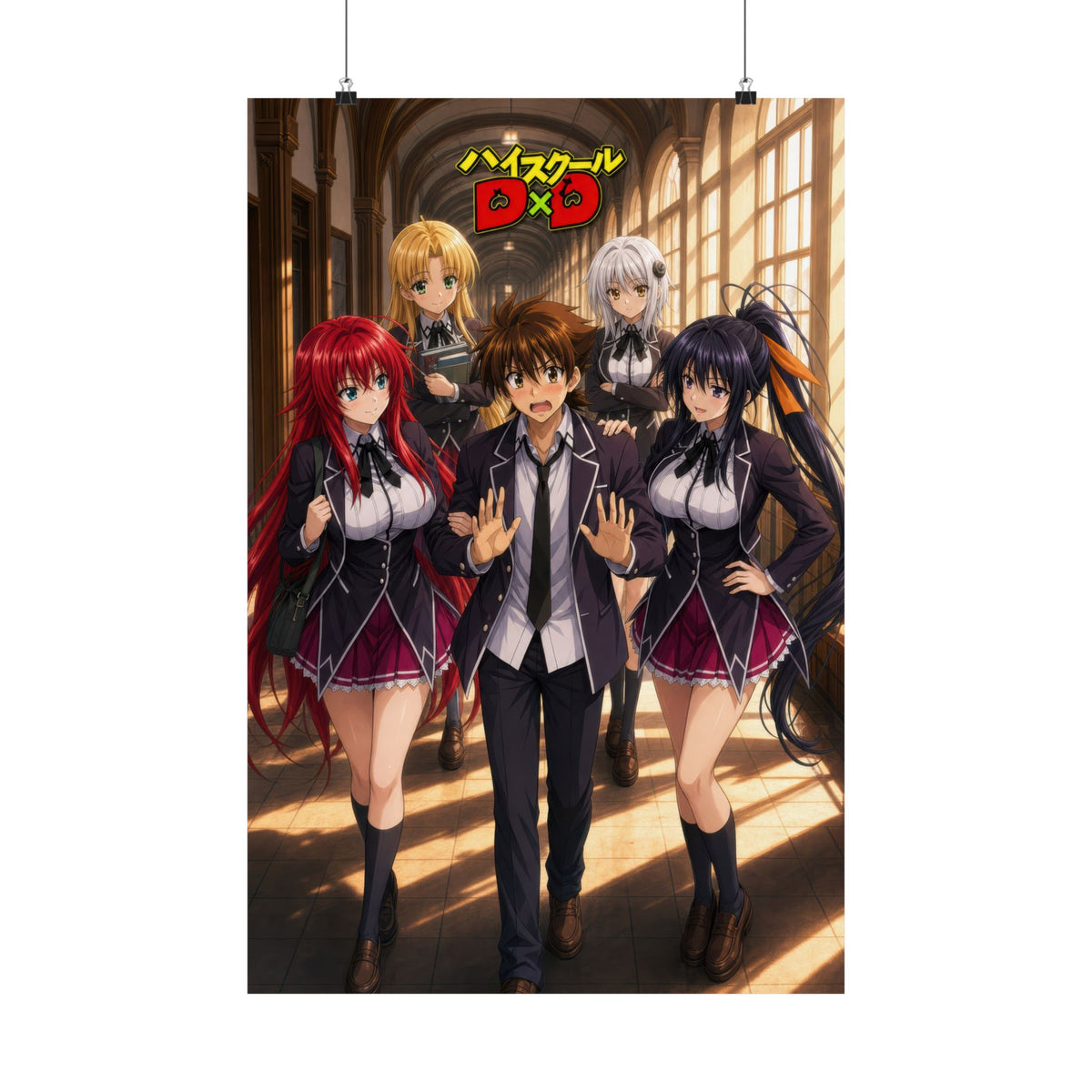 High School DxD P17 Issei Hallway Harem Anime Poster