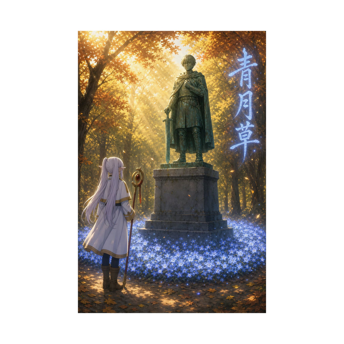 Frieren Fr35 Blue Moon Weed Anime Poster