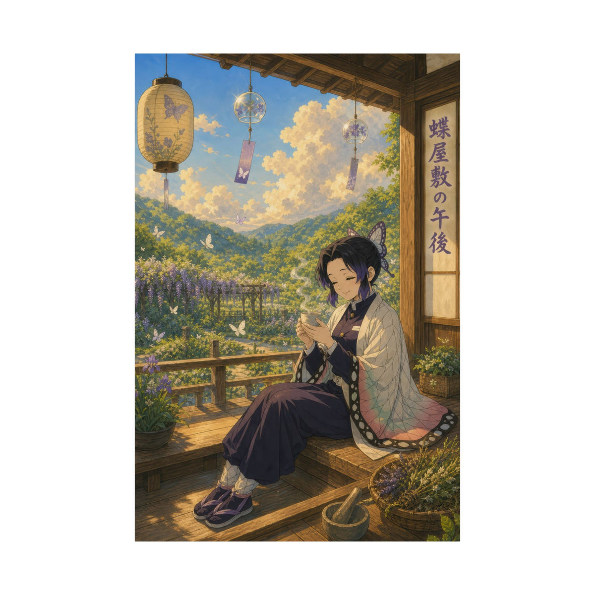 Demon Slayer Mp04 Shinobu Tea Miyazaki Butterfly Porch Anime Poster