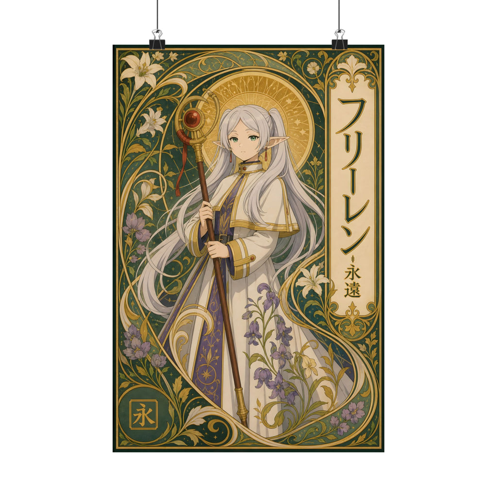 Frieren Fr13 Art Nouveau Anime Poster