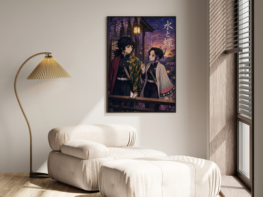 Demon Slayer Giyu Shinobu Couple Dusk Anime Poster