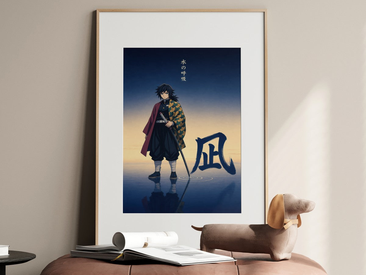 Demon Slayer Giyu Nagi Minimal Still Water Anime Poster