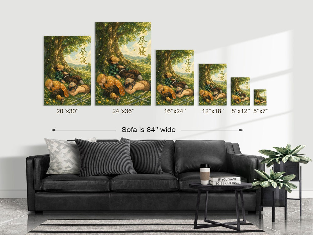 Demon Slayer Trio Napping Miyazaki Camphor Tree Anime Poster