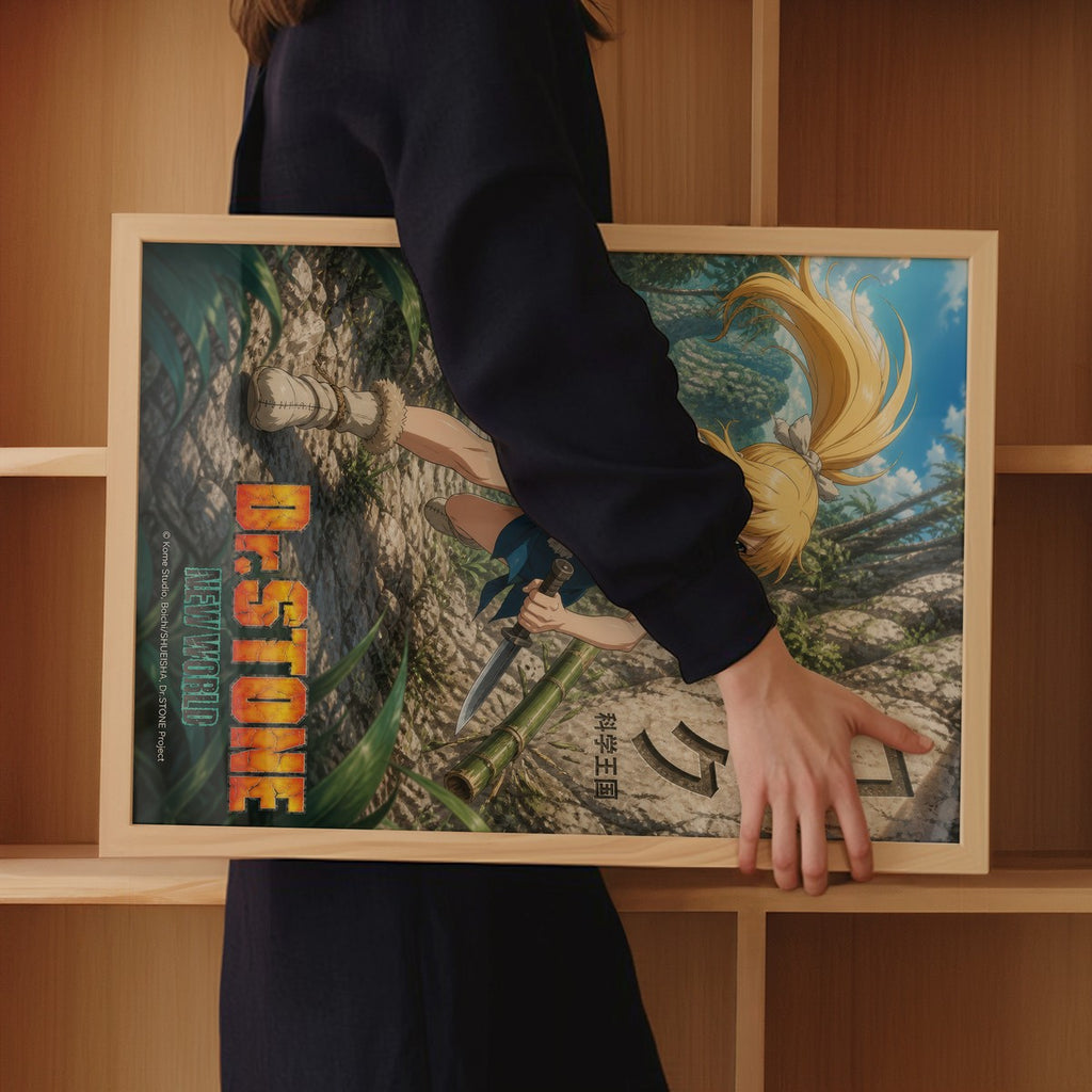 Poster in bedroom setting