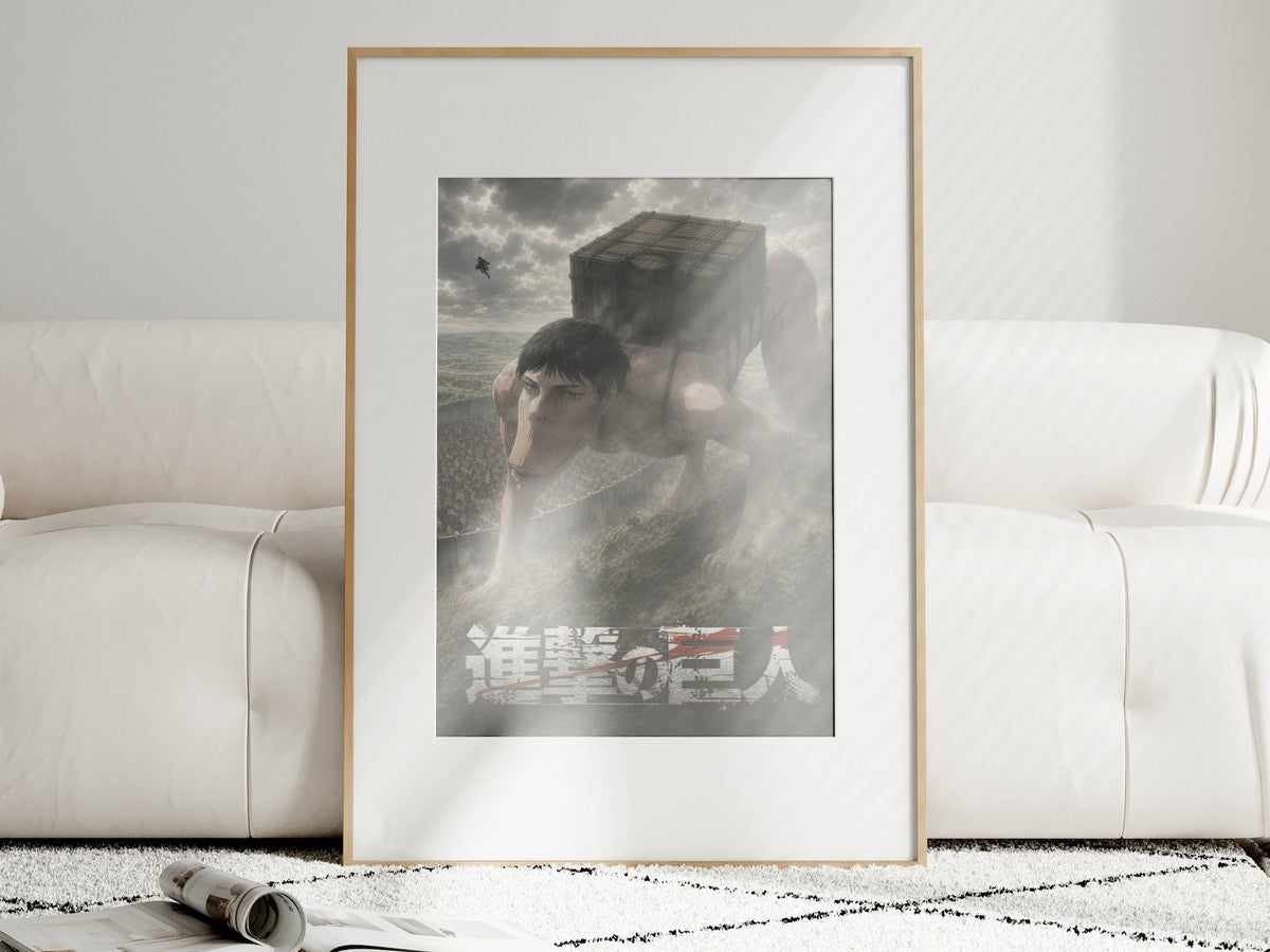 Unframed poster on wall