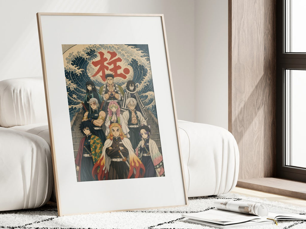 Demon Slayer Nine Hashira Ukiyoe Ensemble Anime Poster