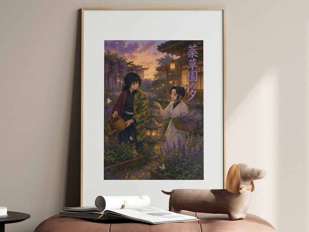 Demon Slayer Giyu Shinobu Ghibli Herb Garden Anime Poster