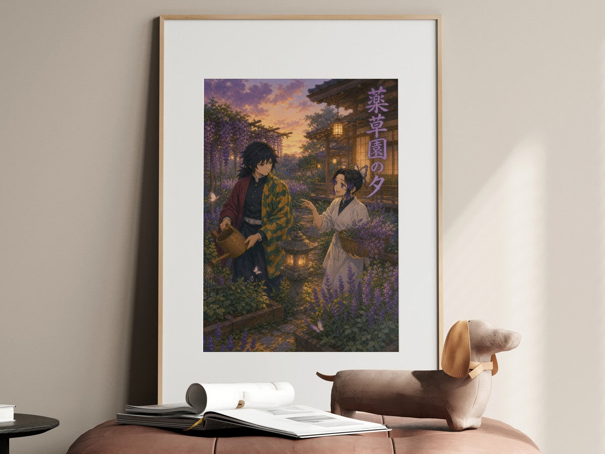 Demon Slayer Giyu Shinobu Ghibli Herb Garden Anime Poster
