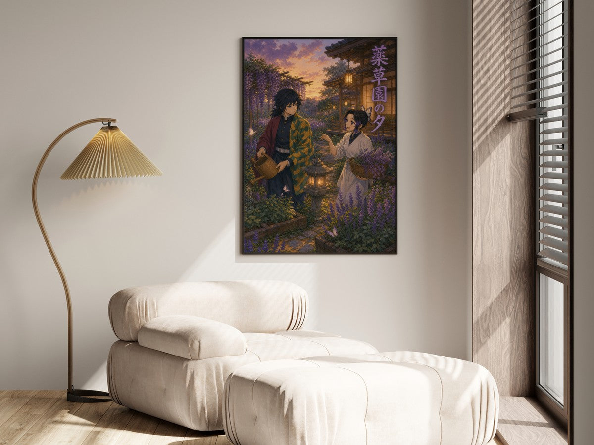 Demon Slayer Giyu Shinobu Ghibli Herb Garden Anime Poster