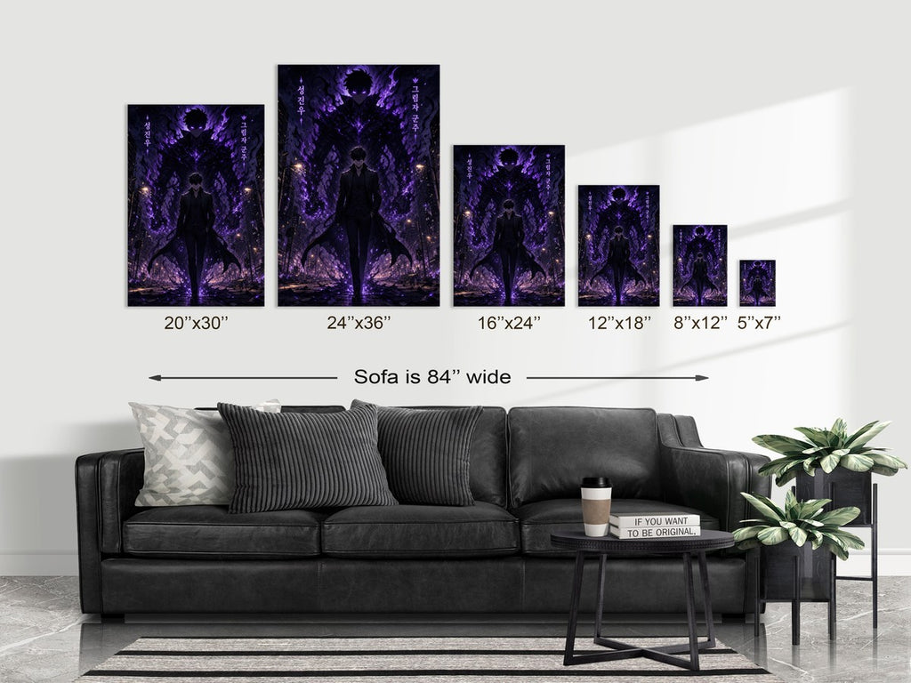 Solo Leveling Sl03 Jinwoo Shadow Monarch Cinematic Manhwa Anime Poster