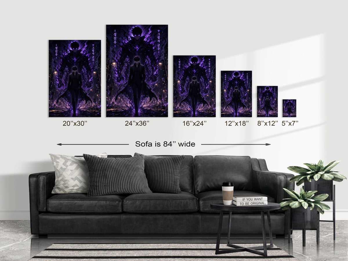 Solo Leveling Sl03 Jinwoo Shadow Monarch Cinematic Manhwa Anime Poster