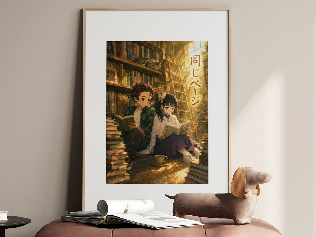 Demon Slayer Tanjiro Kanao Dreamy Bookstore Anime Poster