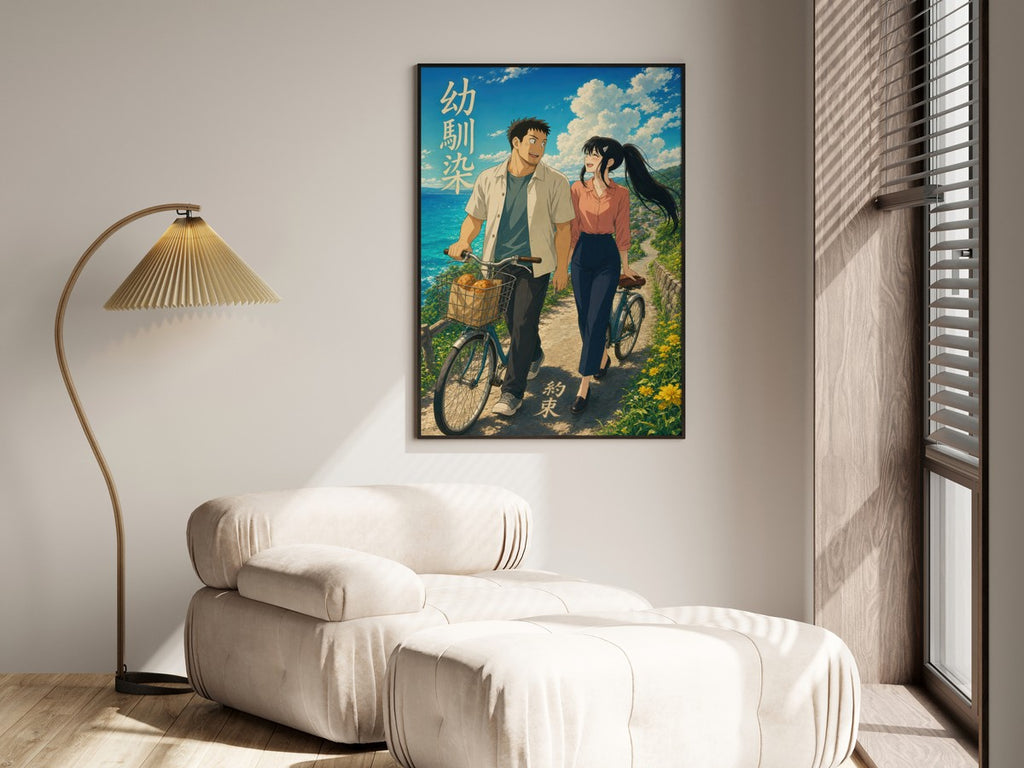 Kaiju No. 8 Kj8 R09 Kafka Mina Seaside Bicycle Miyazaki Anime Poster