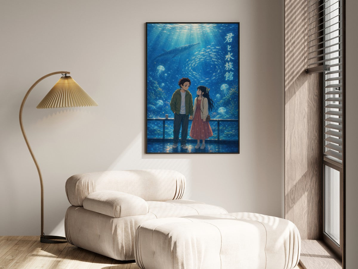 Demon Slayer Tanjiro Kanao Dreamy Aquarium Date Anime Poster