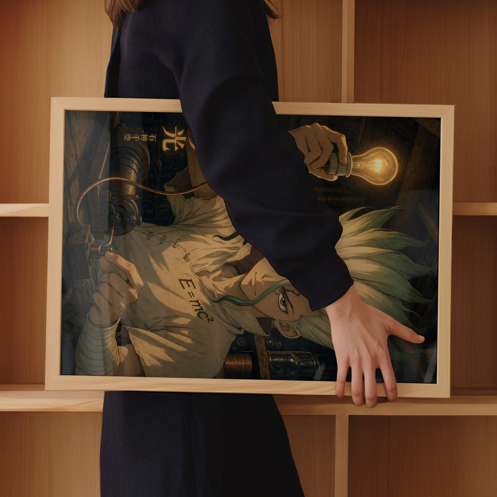 Poster in bedroom setting