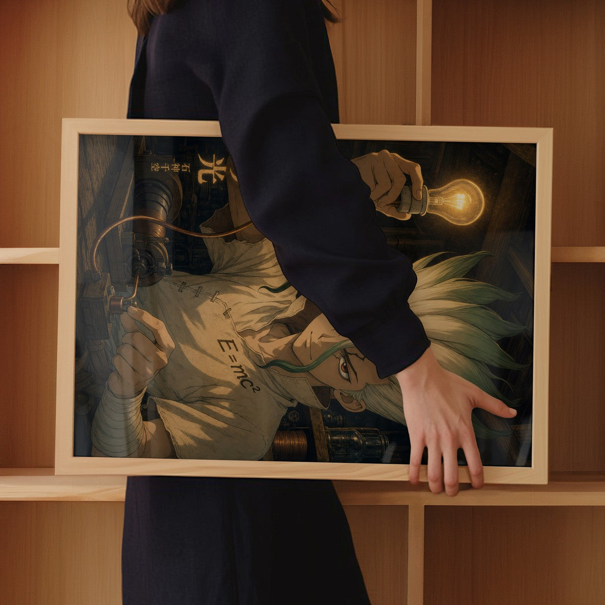 Poster in bedroom setting