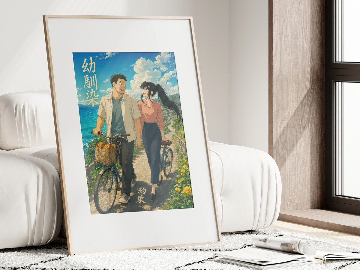 Kaiju No. 8 Kj8 R09 Kafka Mina Seaside Bicycle Miyazaki Anime Poster