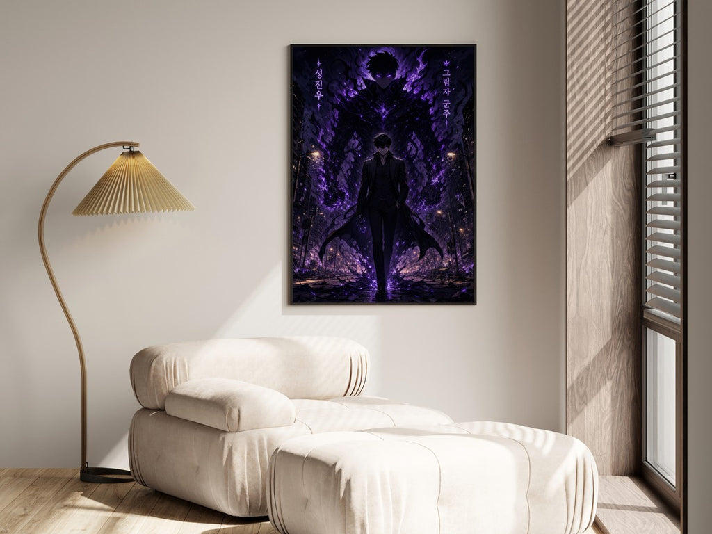 Solo Leveling Sl03 Jinwoo Shadow Monarch Cinematic Manhwa Anime Poster