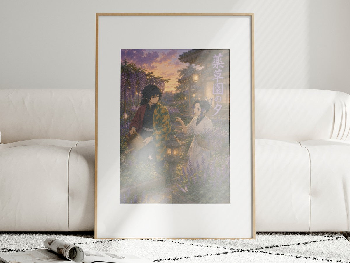 Demon Slayer Giyu Shinobu Ghibli Herb Garden Anime Poster