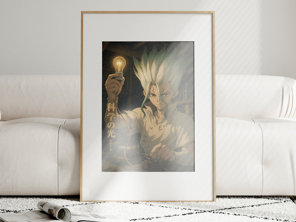 Unframed poster on wall