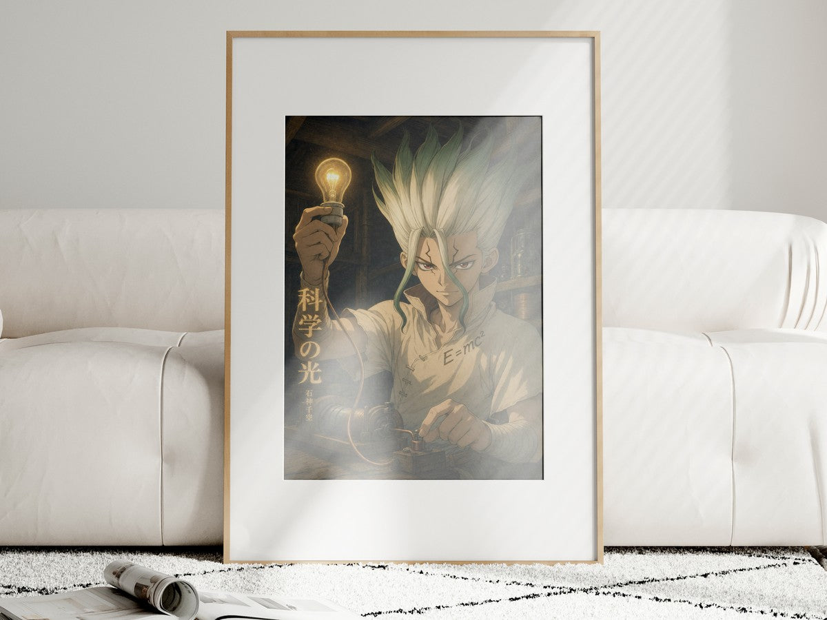 Unframed poster on wall