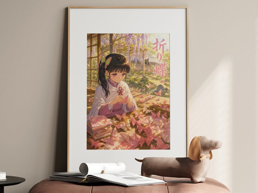 Demon Slayer Kanao Ghibli Set Origami Butterflies Anime Poster