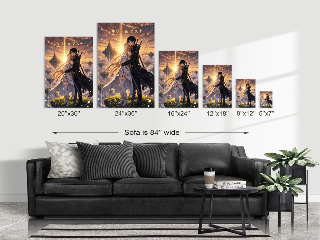 Sword Art Online Sao03 Kirito Asuna Sunset Romantic Key Visual Anime Poster