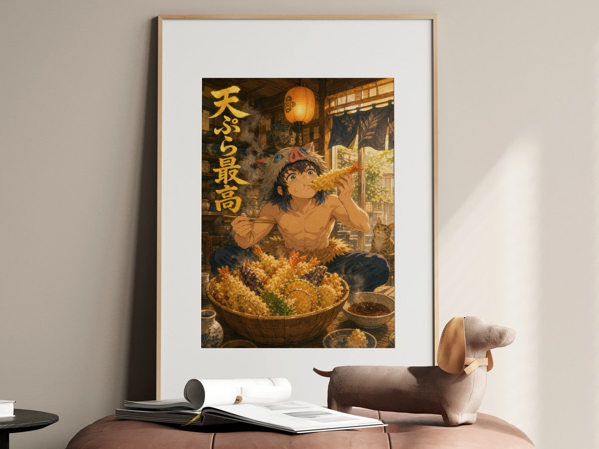 Demon Slayer Inosuke Ghibli Set Tempura Feast Anime Poster