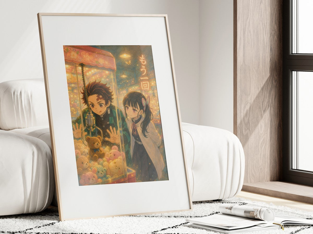 Demon Slayer Tanjiro Kanao Dreamy Arcade Crane Anime Poster