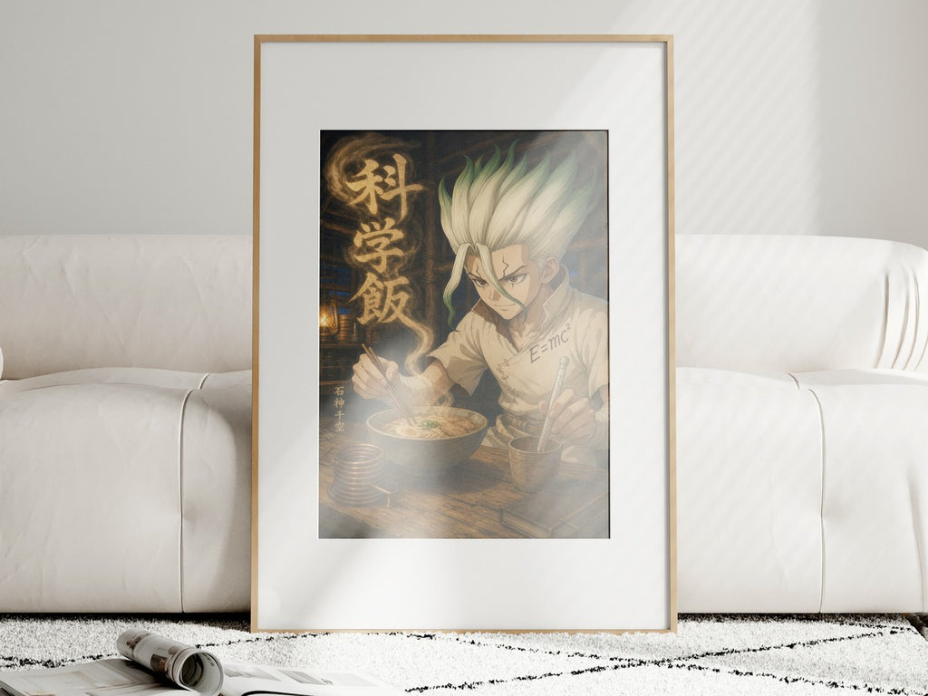 Unframed poster on wall