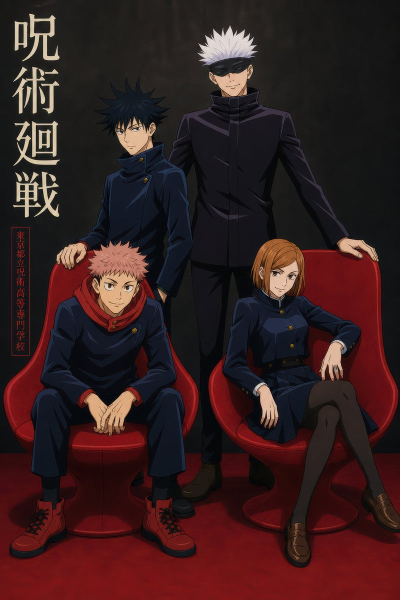 Jjk-Official-Kv-Pilot Core-Four-Chair-Red Gpt-Image-2 Pixazo Medium V01 Anime Po