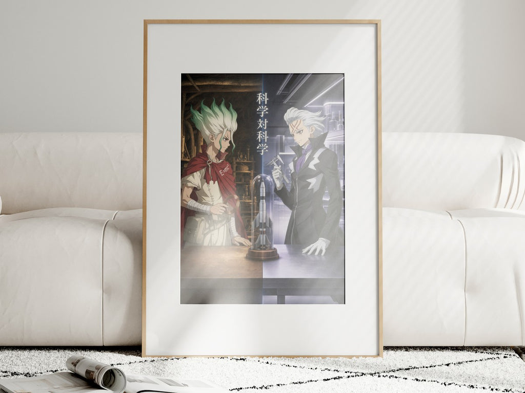 Unframed poster on wall