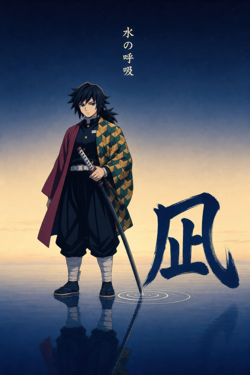 Demon Slayer Giyu Nagi Minimal Still Water Anime Poster