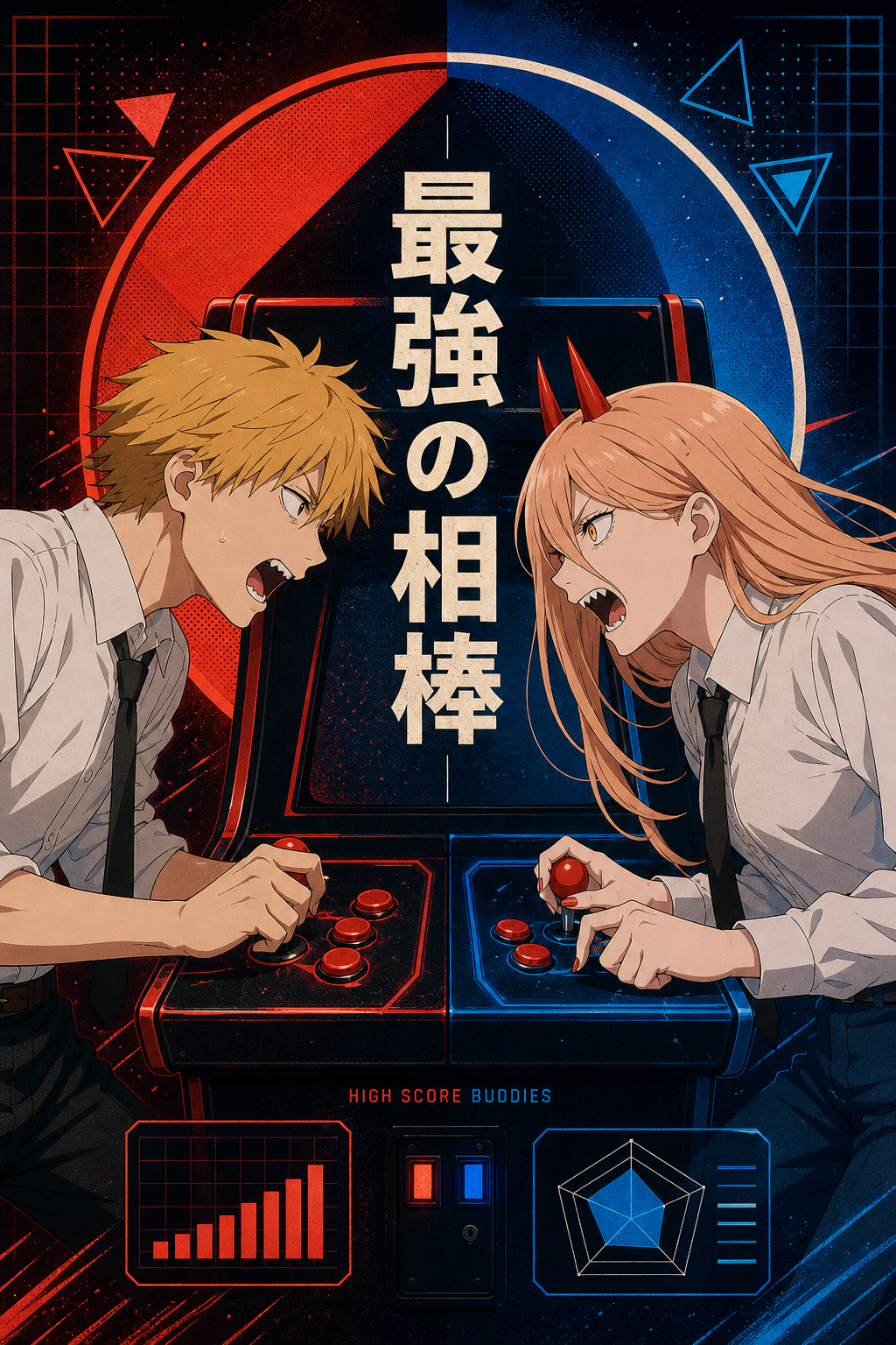 HEDESYNS90:chainsaw-man-denji-power-buddy-arcade-neon-buddy-comedy-poster-gpt-image-2-pixazo-medium-v01:original