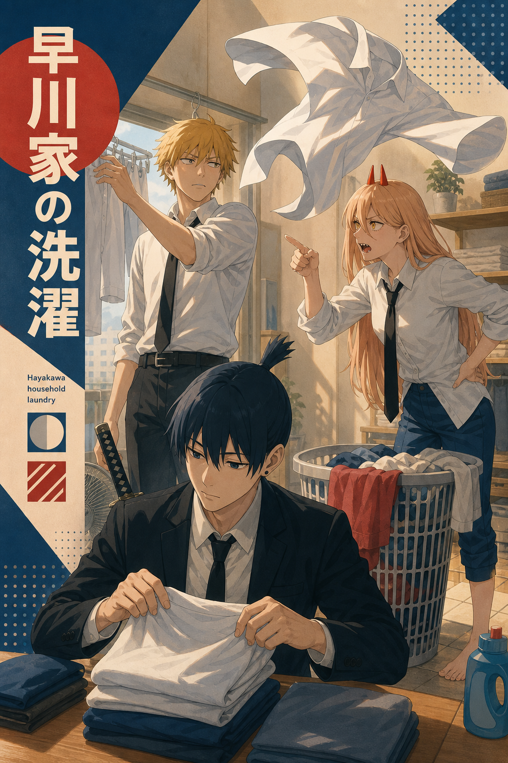 HEDESYNS90:chainsaw-man-hayakawa-family-laundry-warm-lifestyle-magazine-poster-gpt-image-2-pixazo-medium-v01:original