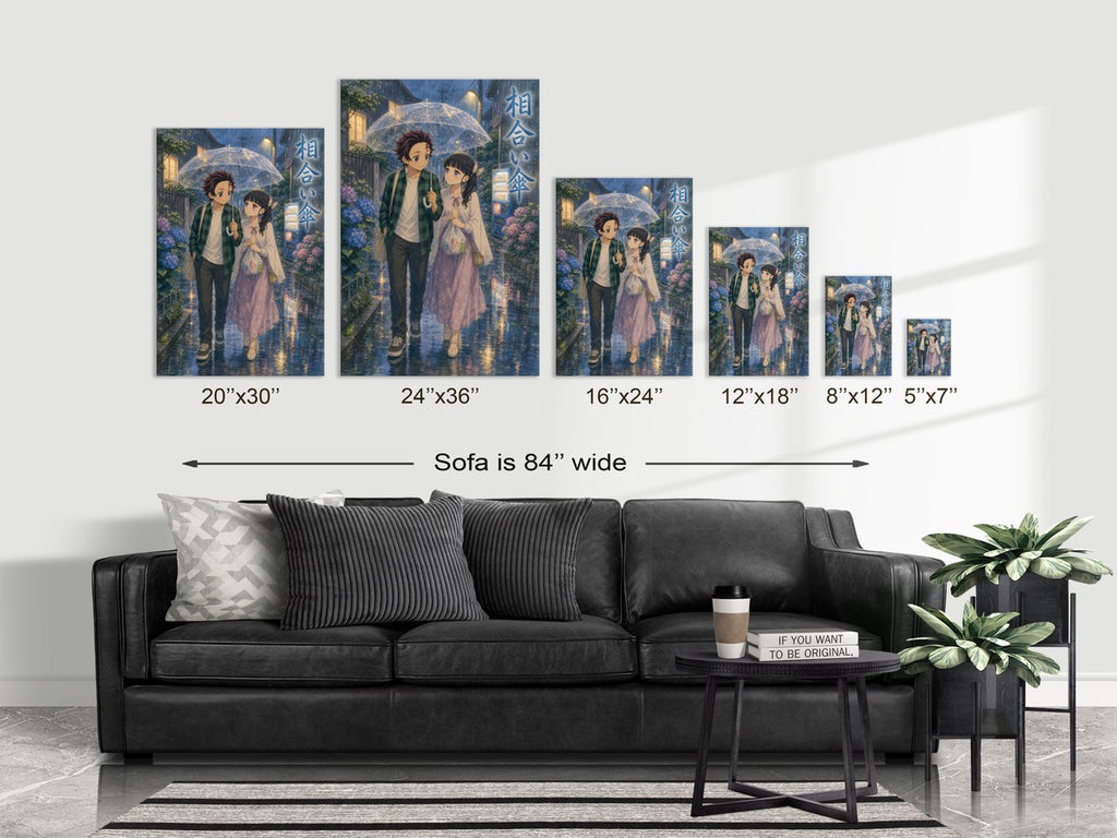 Demon Slayer Tanjiro Kanao Dreamy Shared Umbrella Anime Poster