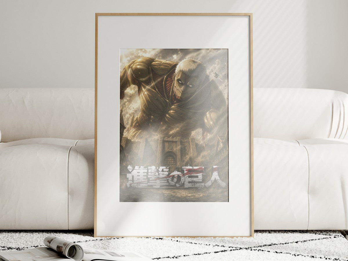 Unframed poster on wall