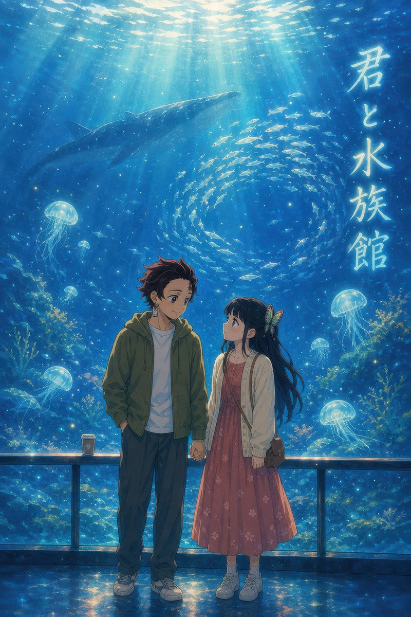Demon Slayer Tanjiro Kanao Dreamy Aquarium Date Anime Poster