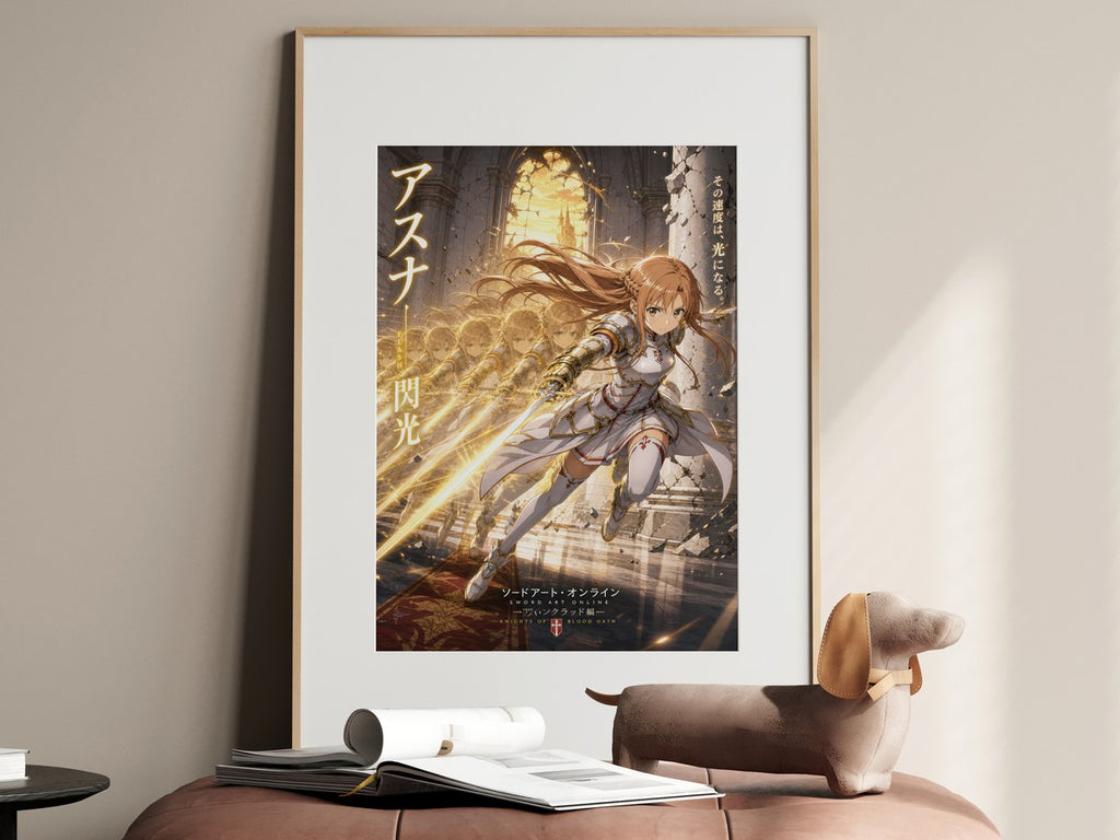 Sword Art Online Sao02 Asuna Flash Strike Dark Fantasy Key Visual Anime Poster